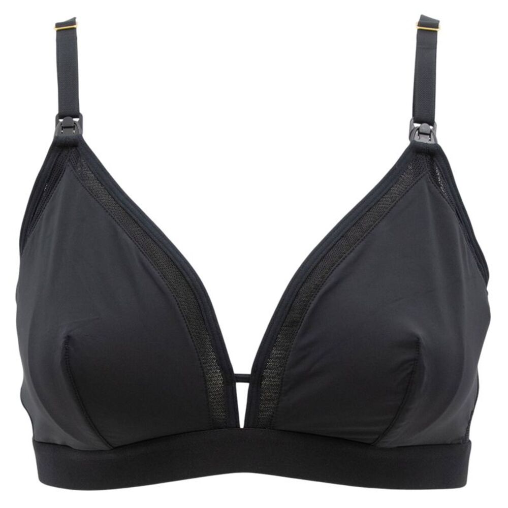 All. You. LIVELY Mesh Trim Maternity Nursing Bralette Jet Black, Medium